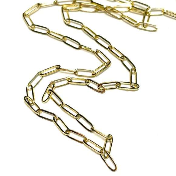 Jewelry Paper Clip Gold Chain In Solid 1k Yellow Gold 20 Long Poshmark